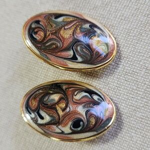 Vintage 80s enamel earrings